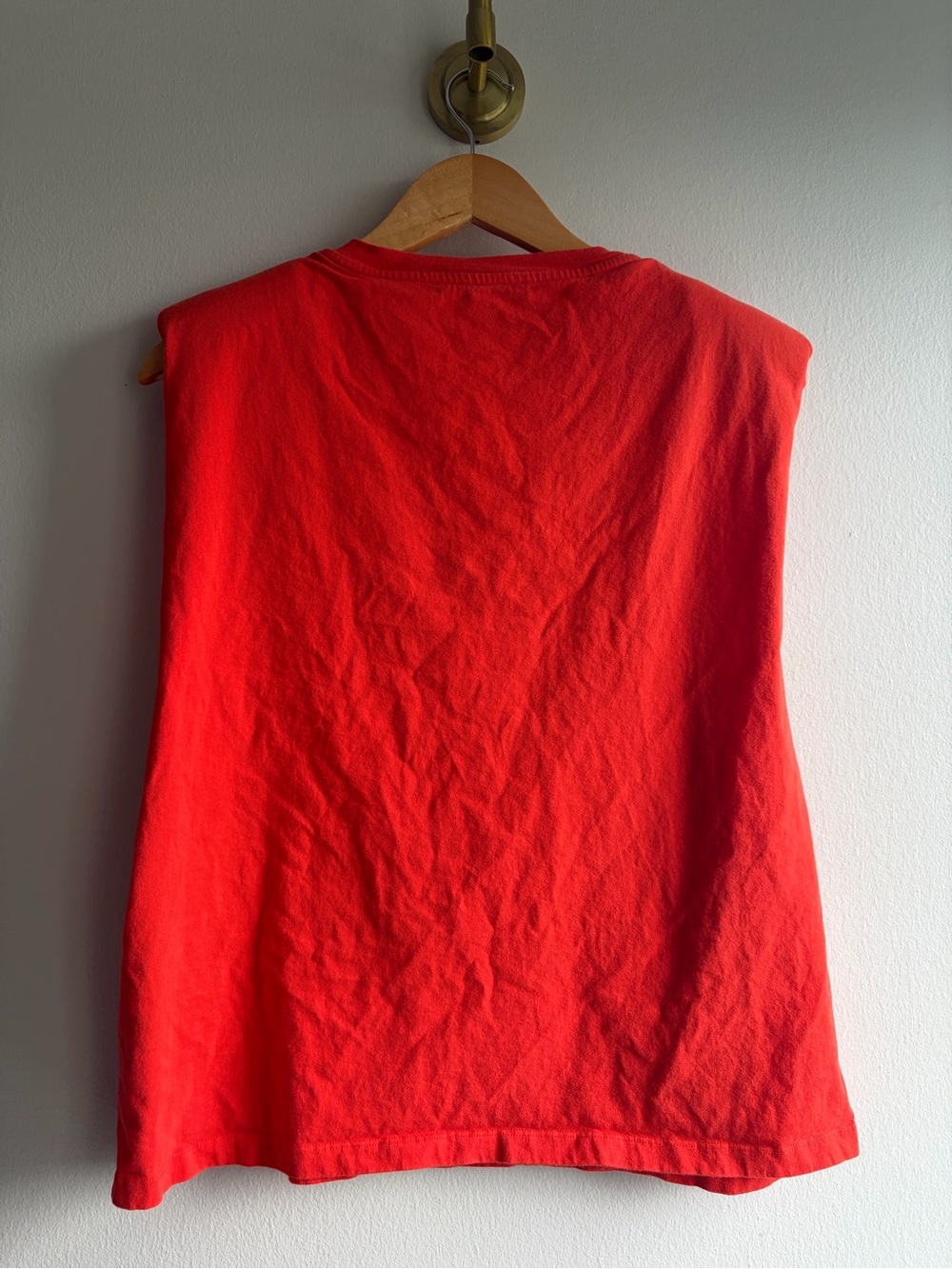 All Saints Bright Red Orange Sleeveless Tank Top - Picture 2 of 7